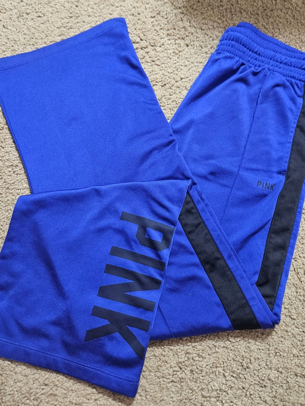 PINK Victoria's Secret Vintaged Flared Spellout Zip Ankle Joggers/Track Pants